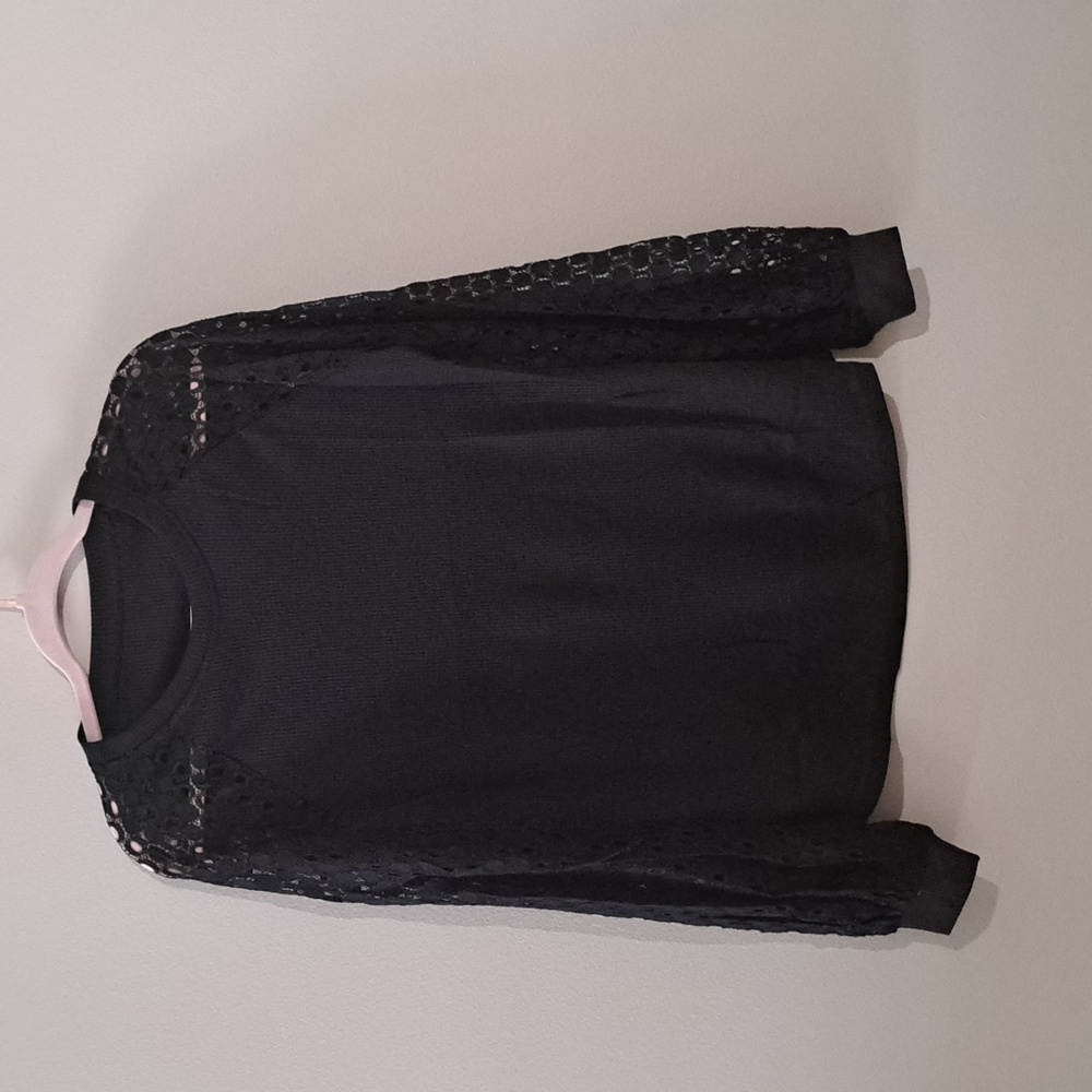 ❤️Chic Black Lace Sleeve Top - Picture 6 of 8